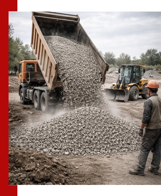 Доставка щебня в Сергиевом Посаде крупными и мелкими фракциями