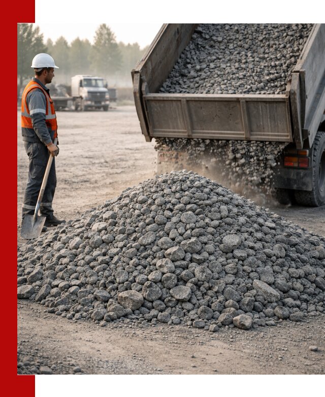 Гранитный щебень фракции 100–201 для строительства в Сергиевом Посаде