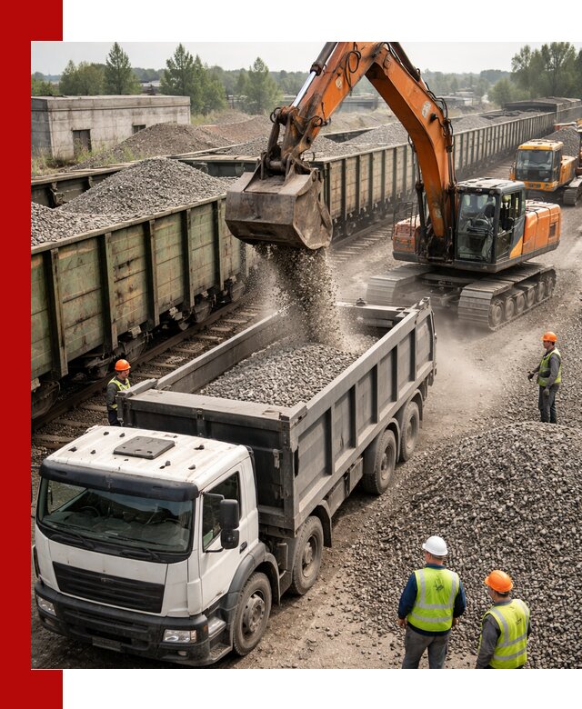 Железнодорожный щебень фракция 25–60 для поставок в Сергиевом Посаде