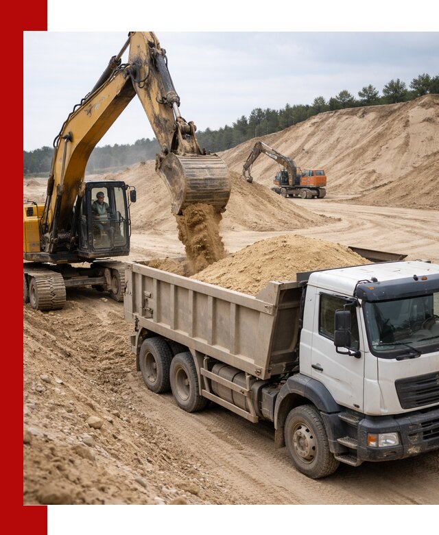 Доставка карьерного песка с самосвалами и разгрузкой в Сергиевом Посаде