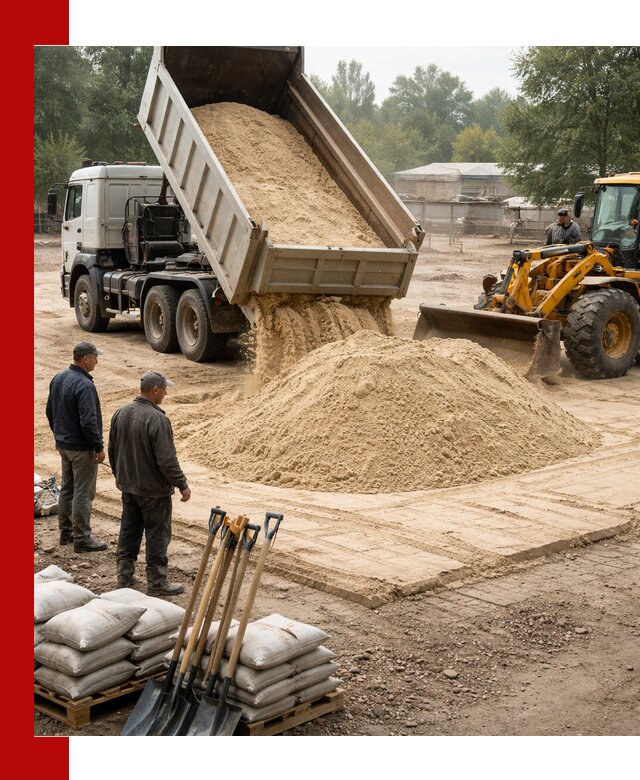 Доставка мытого песка в Сергиевом Посаде с самосвалами по выгодной цене