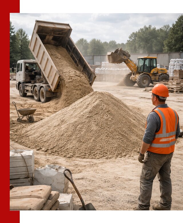 Доставка строительного песка с самосвалом в Сергиевом Посаде