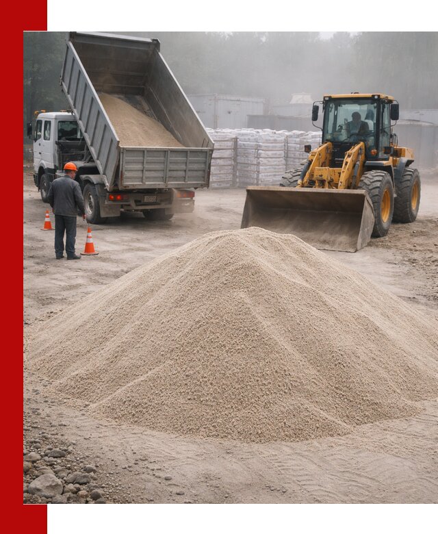Кварцевый песок фракция 0–8 для стройработ в Сергиевом Посаде