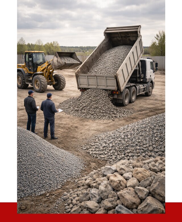 Гравий и камень с доставкой в Сергиевом Посаде от 4298 р. - ПРОНЕРУДСгп