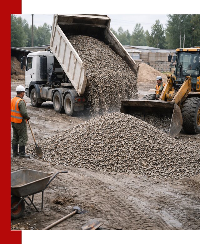 Мытый гравий с доставкой в Сергиевом Посаде от карьера до участка