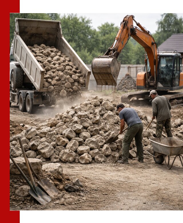 Доставка и разгрузка бутового камня в Сергиевом Посаде