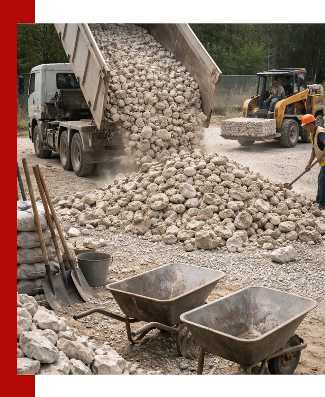 Доставка и продажа бутового известнякового камня в Сергиевом Посаде