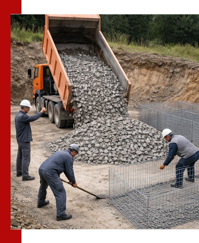 Камень для габионов с доставкой в Сергиевом Посаде быстро и надёжно