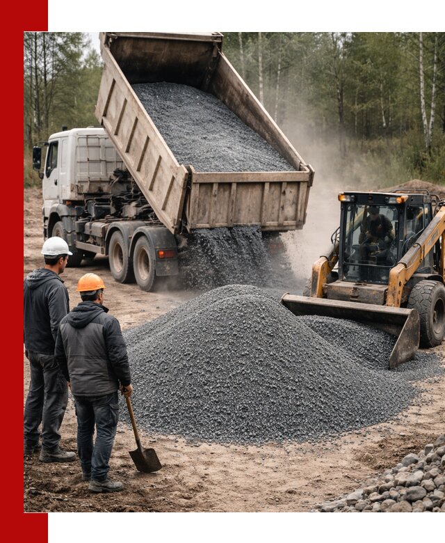 Гранитный отсев 0-5 с доставкой и разгрузкой в Сергиевом Посаде