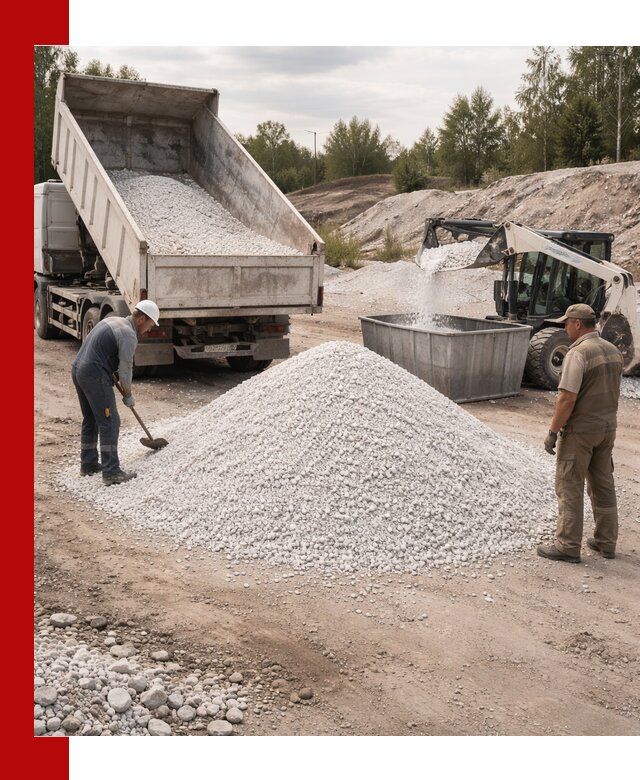 Доставка и продажа белой мраморной крошки в Сергиевом Посаде