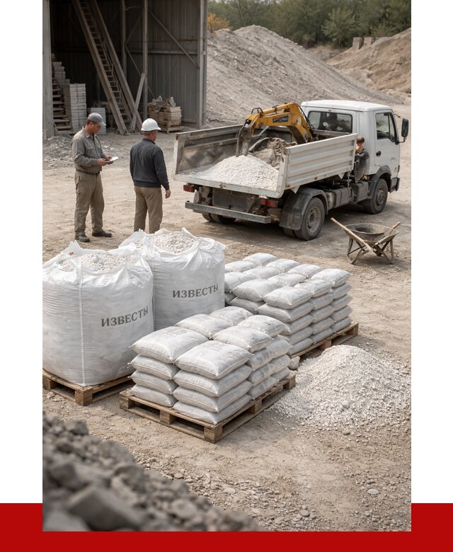 Известь строительная в Сергиевом Посаде с доставкой от 4298 р. | ПРОНЕРУДСгп
