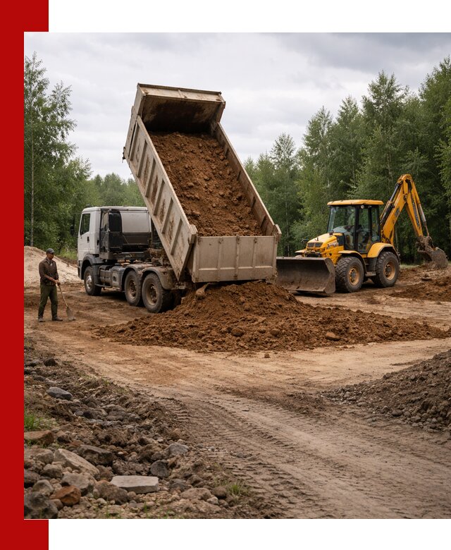 Доставка суглинка самосвалами в Сергиевом Посаде подсыпка и планировка