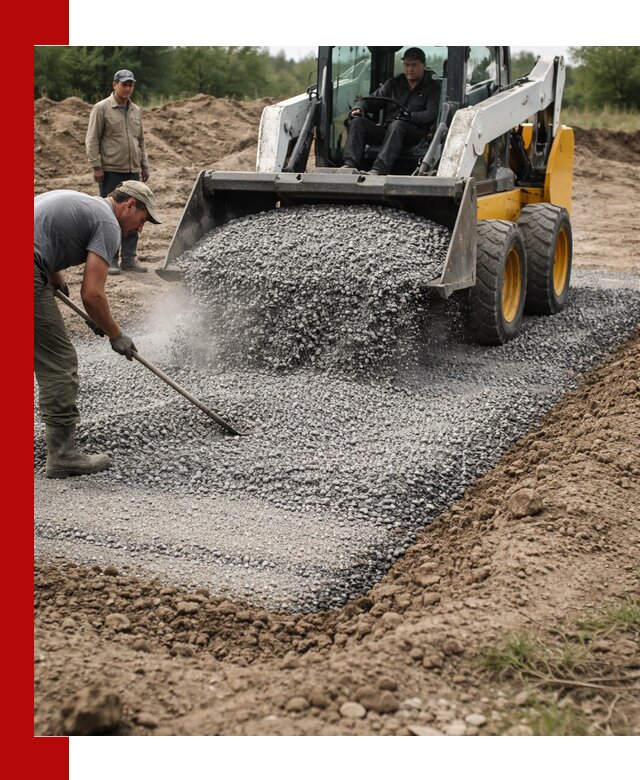 Устройство щебеночной подушки в Сергиевом Посаде для дорог и фундаментов
